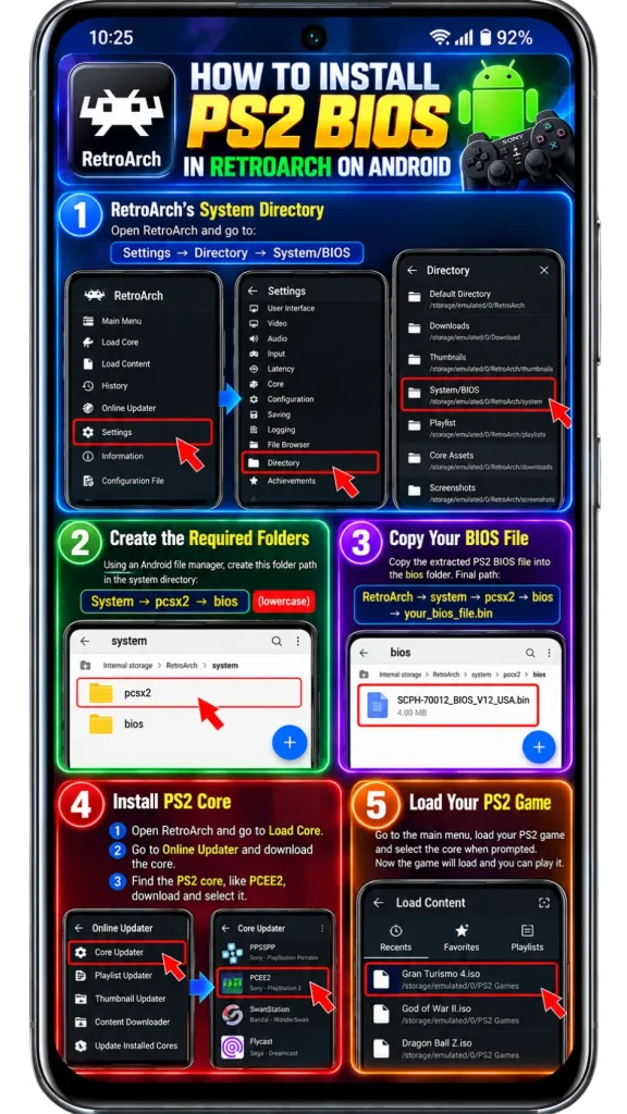 Install PS2 BIOS in RetroArch on Android
